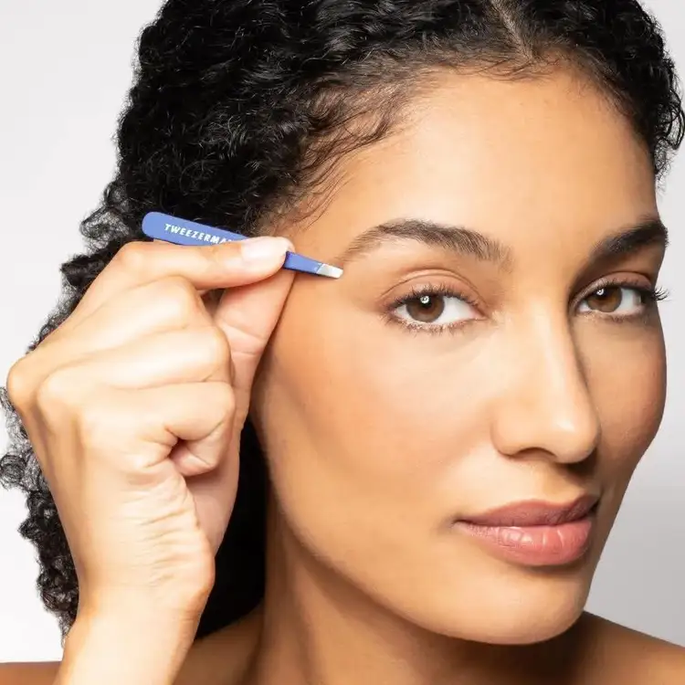 Mini Slant Tweezers Pinza de punta inclinada precisión para cejas