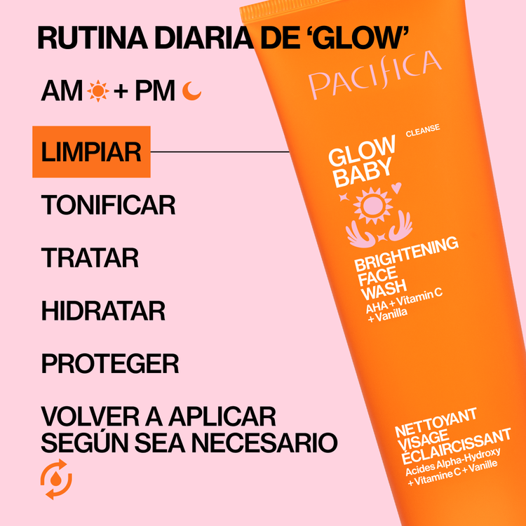 Glow Baby Brightening Limpiador facial limpieza profunda y luminosidad