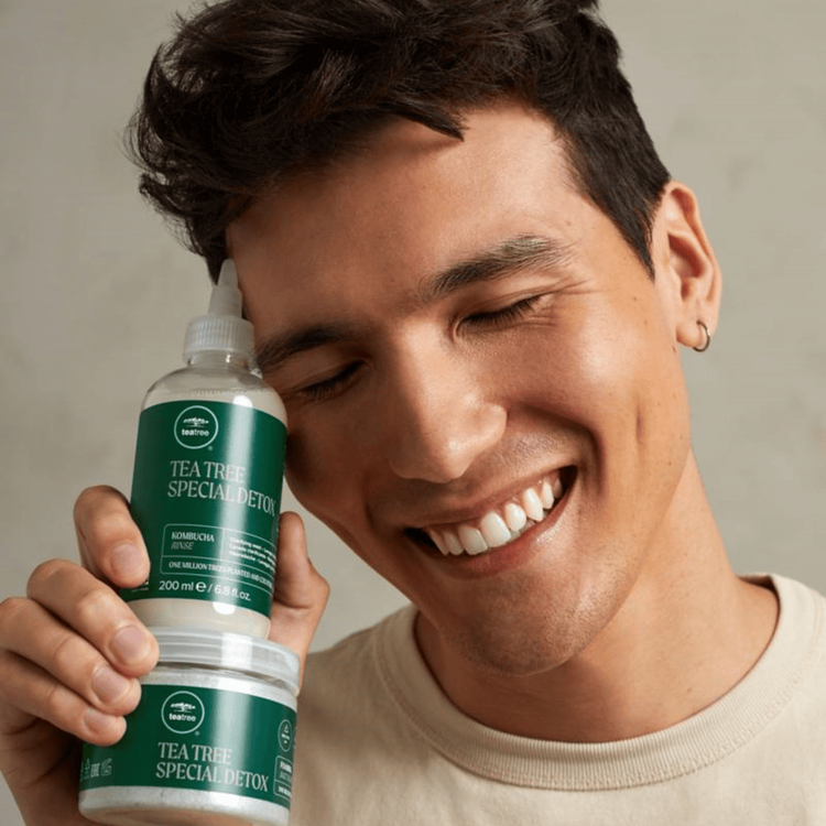 Tea Tree Special Detox Kombucha Rinse Enjuague exfoliante elimina la suciedad del cabello