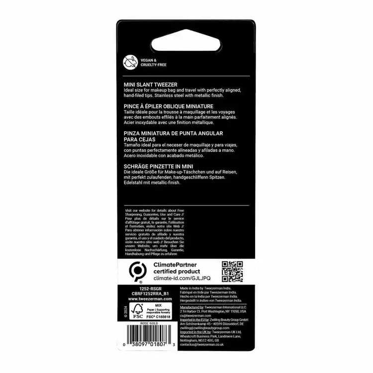 Rose Gold Mini Slant Tweezer Pinzas pinza inclinada ahora en tamaño mini para viajes