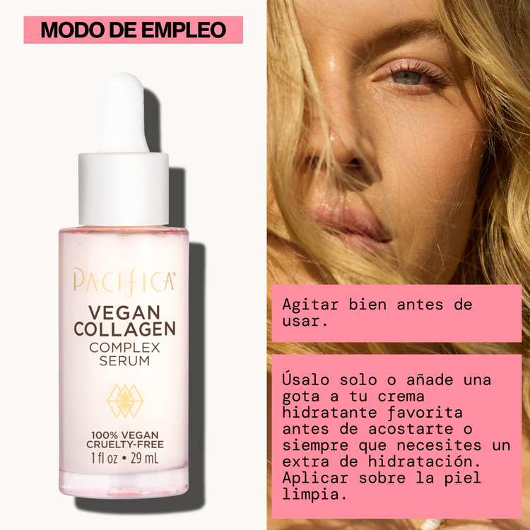 Vegan Collagen Complex Face Suero facial limpiador potencia la hidratación