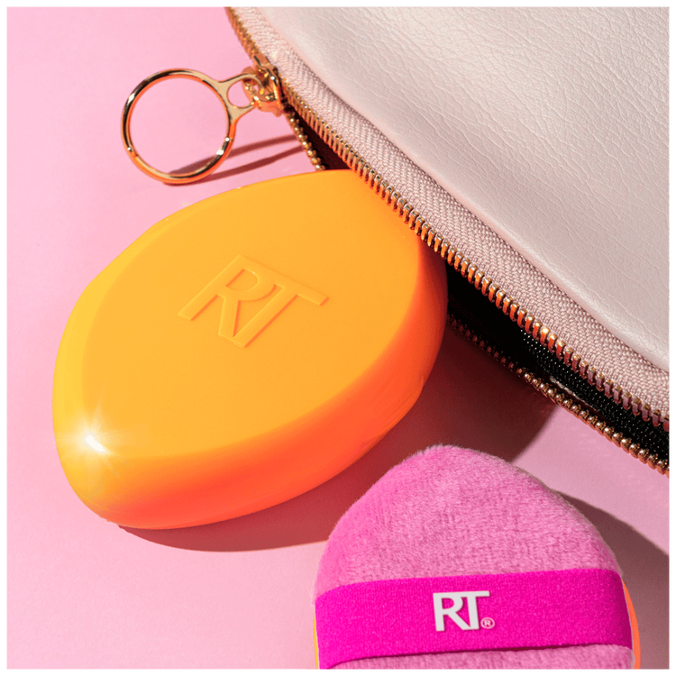 Miracle 2-In-1 Powder Puff + Travel Case - Esponja de maquillaje con estuche de viaje
