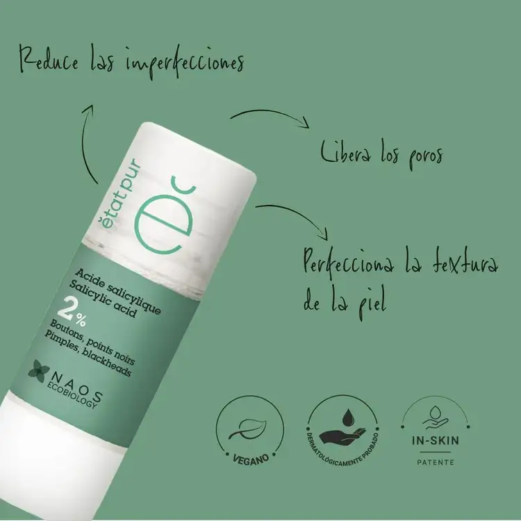 Activos Puros Ácido salicílico para espinillas y puntos negros