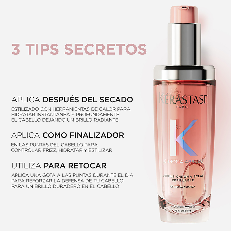 Chroma Absolu - Aceite capilar, brillo duradero para cabello con color