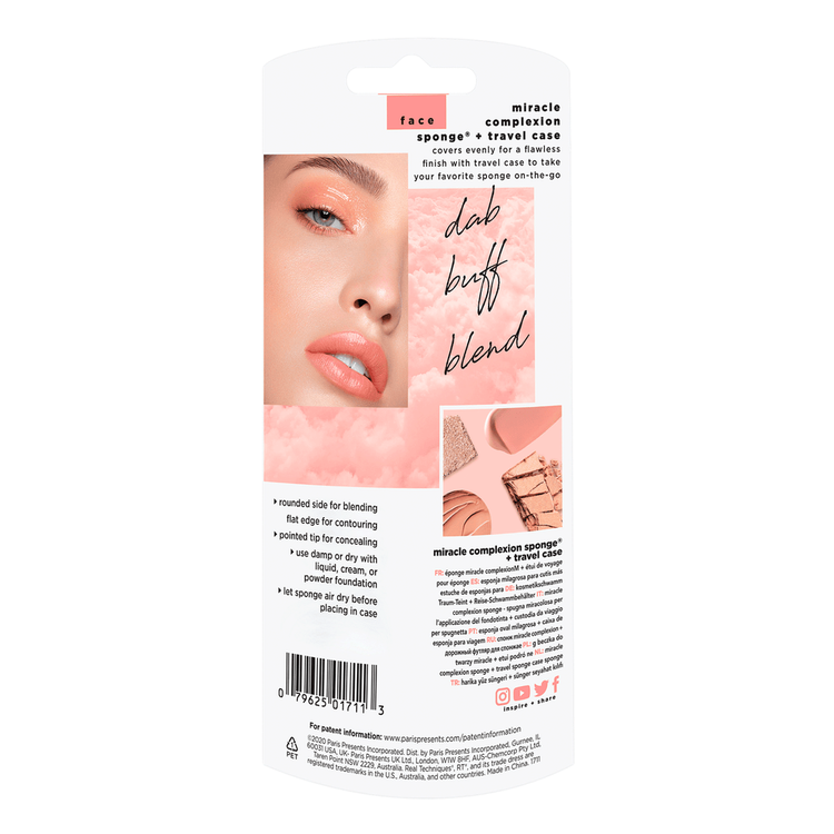 Miracle Complex Sponge + Travel Case - Esponja de maquillaje, incluye estuche de viaje