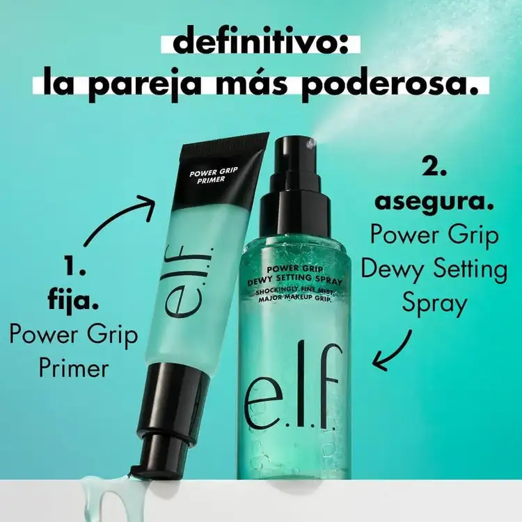 e.l.f. Power Grip Dewy Setting Spray Bifásico húmedo spray fijador de maquillaje