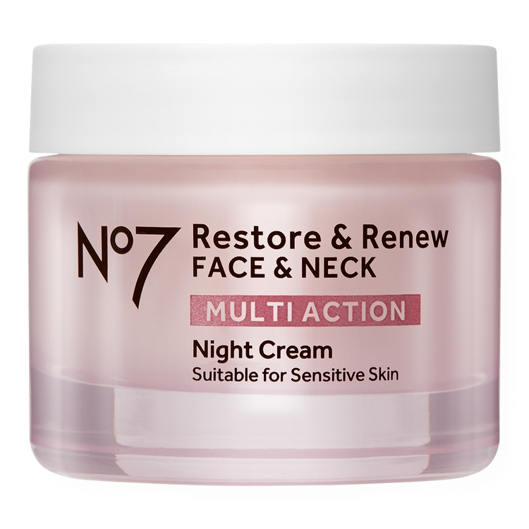 Restore & Renew Multi Action - Crema de noche, para cara y cuello, hidrata la piel