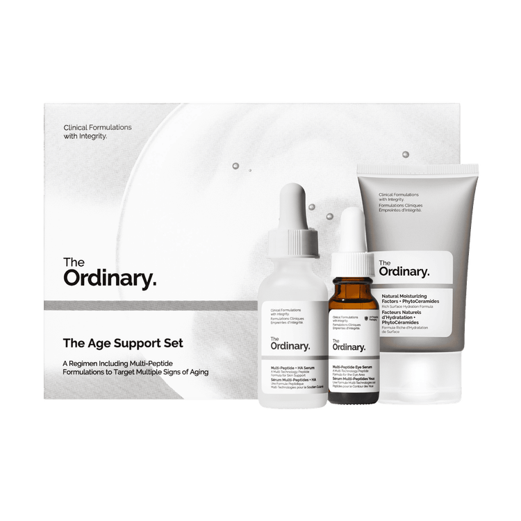 The Age Support - Set antiedad, Natural Moisturizing + Multi-Peptides Serum + Multipeptide Serum de ojos