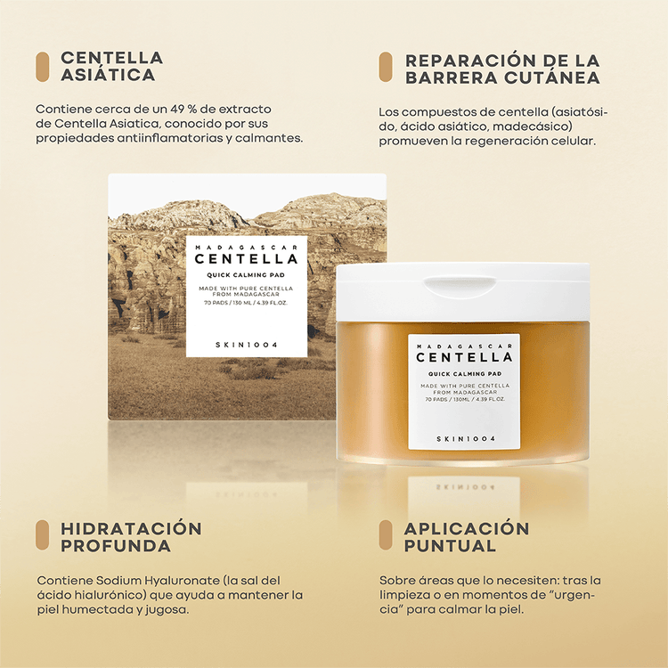 Madagascar Centella - Pads almohadillas faciales, hidrata y ayuda a desinflamar la piel
