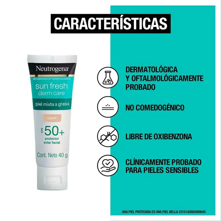 Sun Fresh Derm Care - Protector solar facial, protección FPS 70