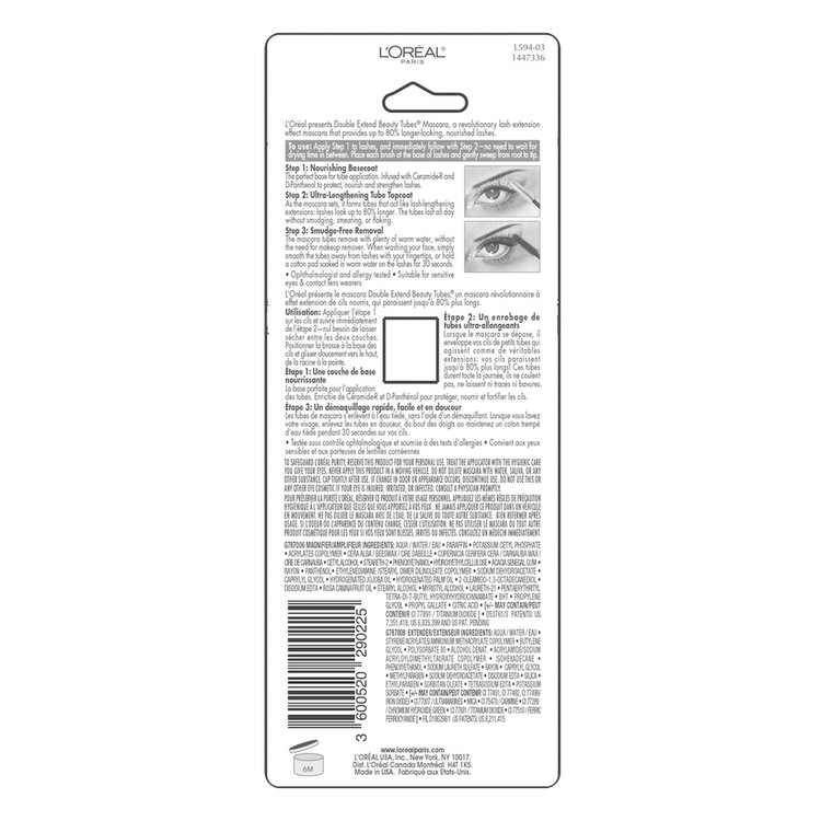 Double Extension Mascara de pestañas pestañas nutridas con efecto extensión