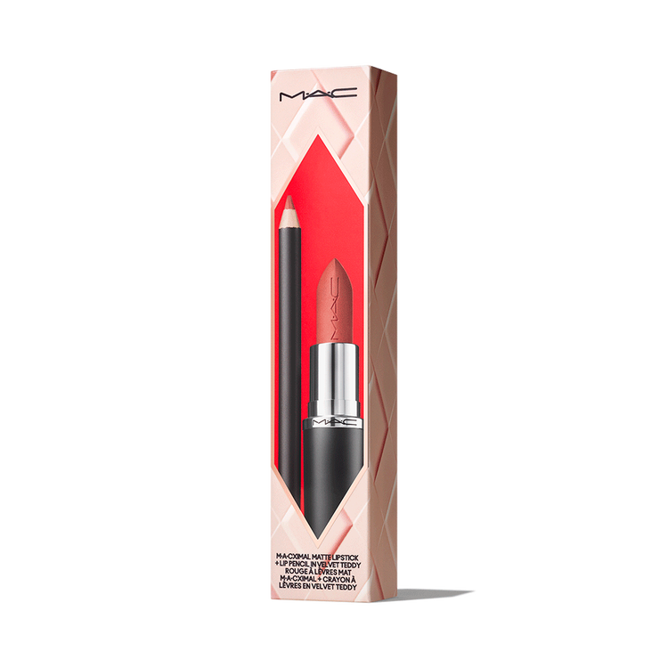 Topsy - Teddy Lip Kit, set de labios nude lápiz labial M·A·C ximal Silky Matte y lápiz labial en Velvet Teddy
