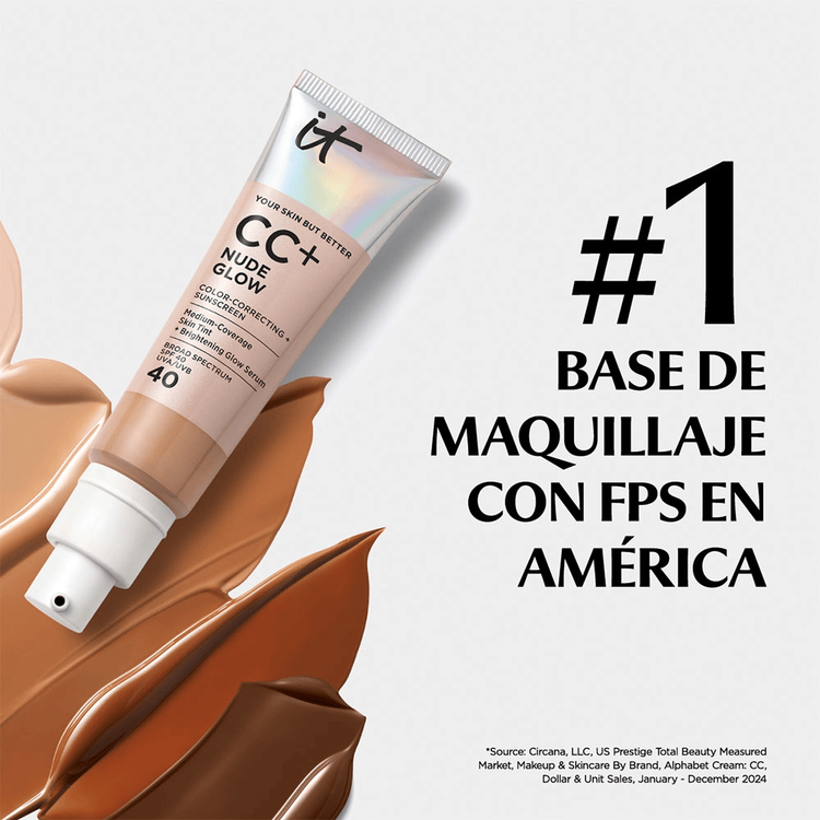 Your Skin But Better - CC+ Nude Glow, con SPF 40, efecto de luminosidad inmediata