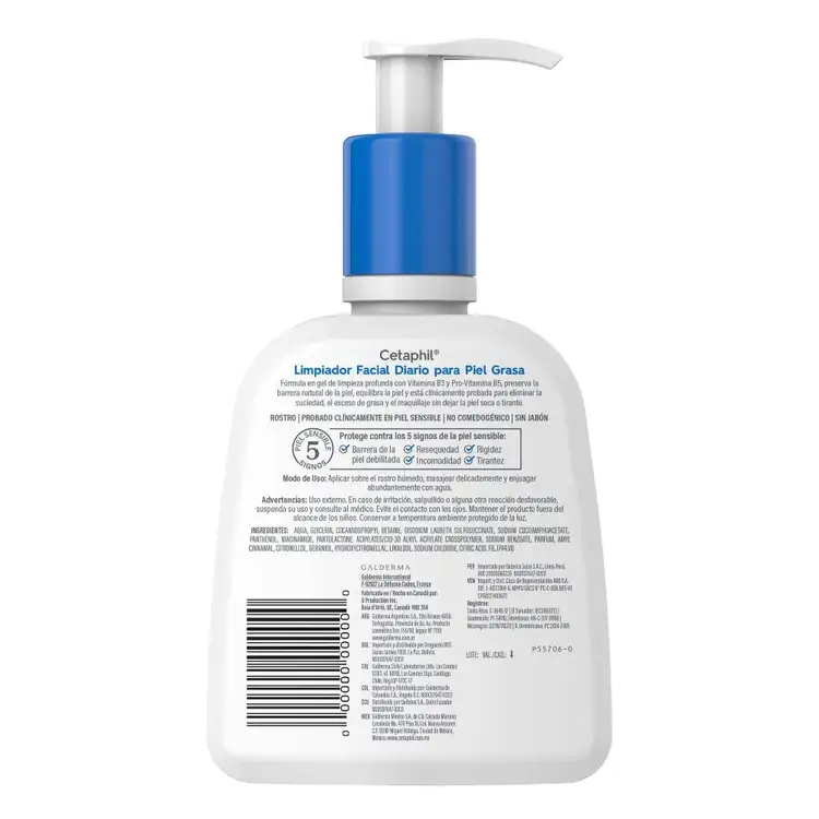 Limpiador facial diario, para piel grasa