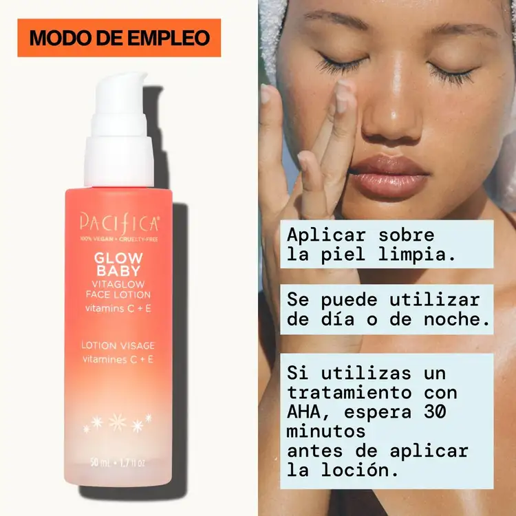Glow Baby VitaGlow - Loción facial, ilumina e hidrata la piel