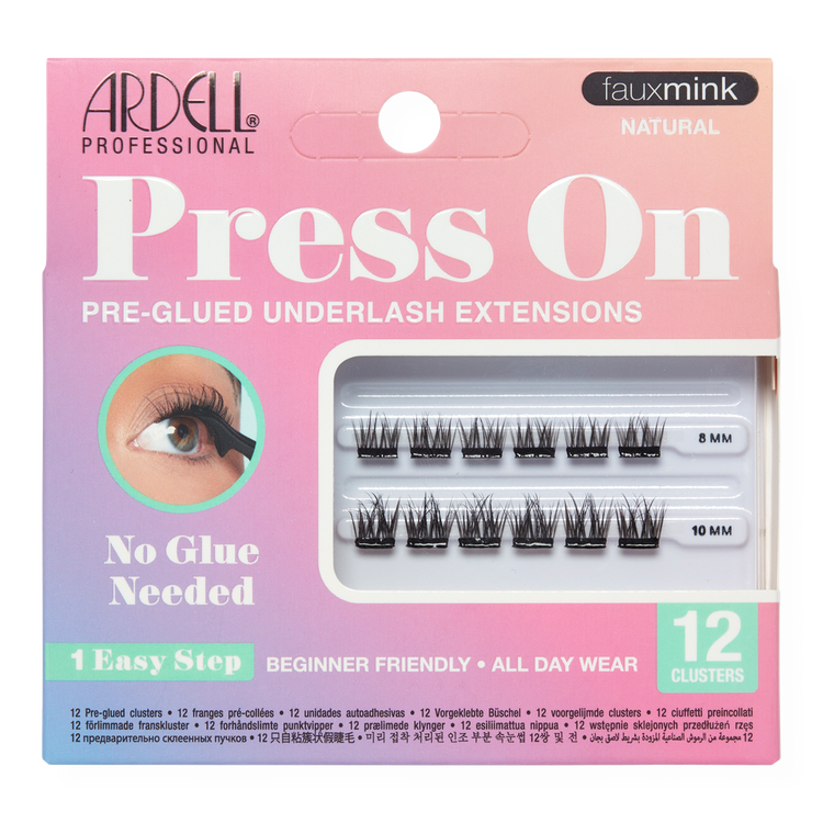 Press On 12 Count Faux Mink Natural Pestañas postizas pre-pegadas pestañas pre-pegadas faux mink naturales.