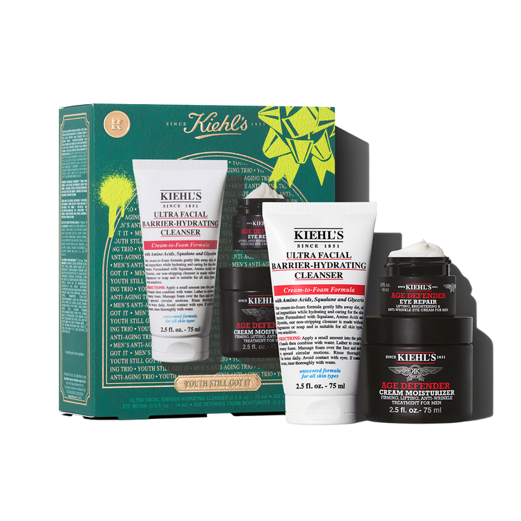 Age Defenders for him - Set de regalo, limpiador facial + crema de ojos + crema facial