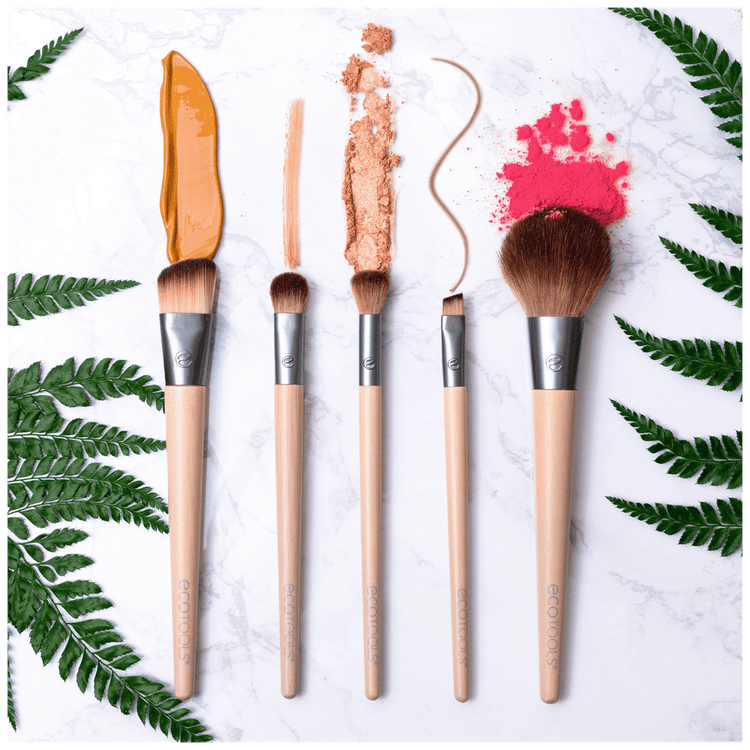 Start The Day Beautiful - Kit de brochas de maquillaje, con estuche de almacenamiento