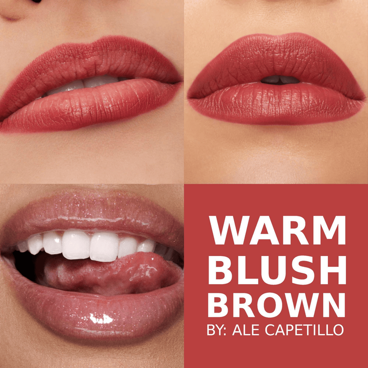 MAC Lip Combo - Warm Blush Brown by Ale Capetillo 1 MACximal Silky Matte Lipstick + 1 Lip Liner + 1 Lipglass Air Non Sticky Gloss