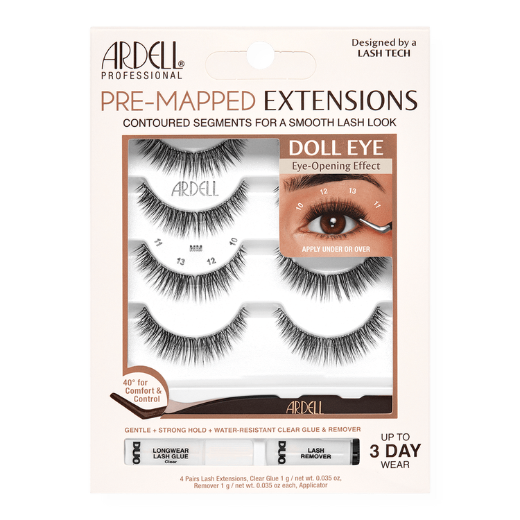 Pre-Mapped Doll Eye Extensiones de pestañas estilo doll eye prediseñado.