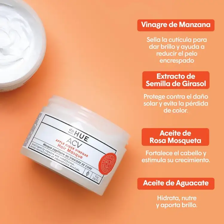 Apple Cider Vinegar Hair Masque Mascarilla para el cabello con vinagre de manzana repara y acondiciona profundamente