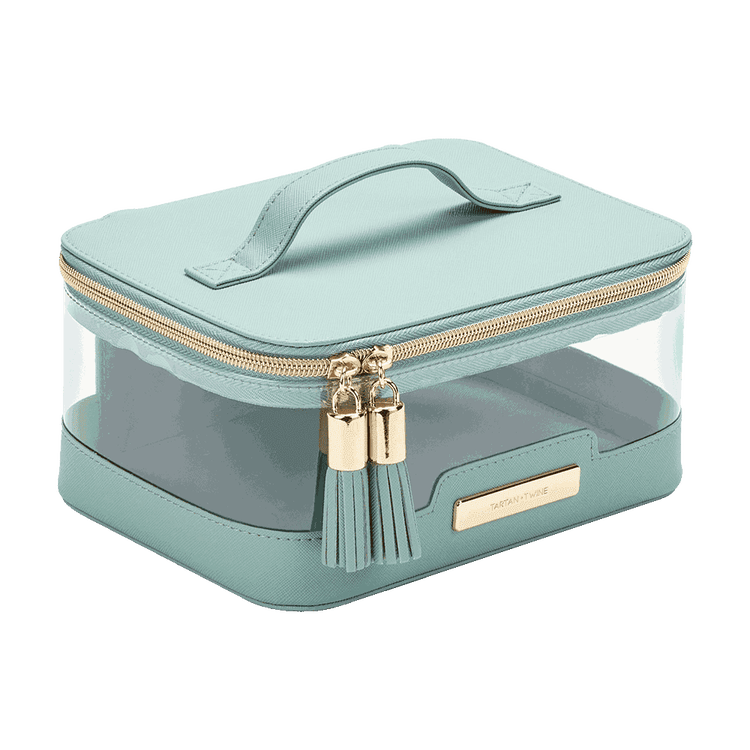 Tartan and twine - Neceser transparente color menta