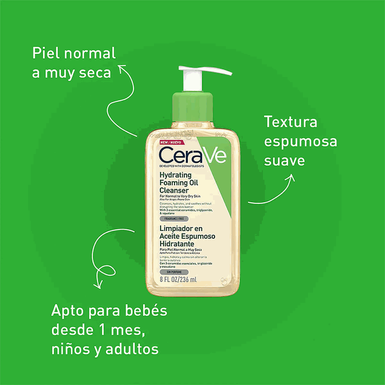 Hydrating Foaming - Gel limpiador en aceite, elimina la suciedad y exceso de cebo