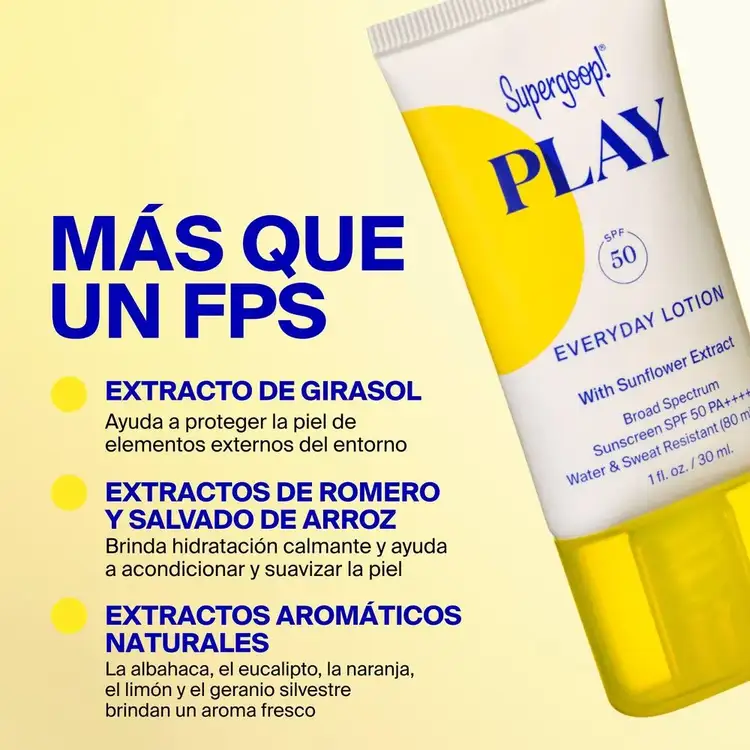 PLAY Everyday - Loción corporal solar, fórmula hidratante de rápida absorción