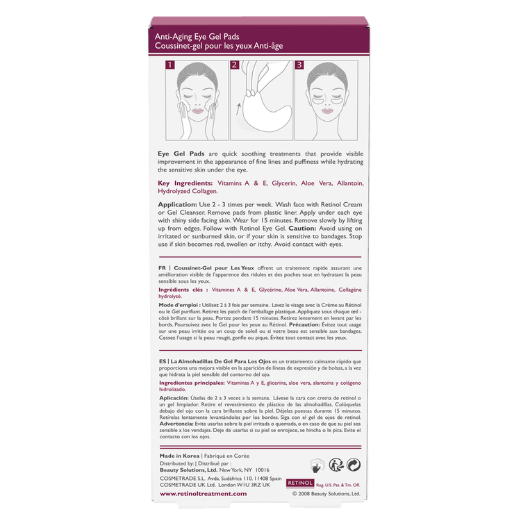 Retinol Almohadillas de gel antiedad