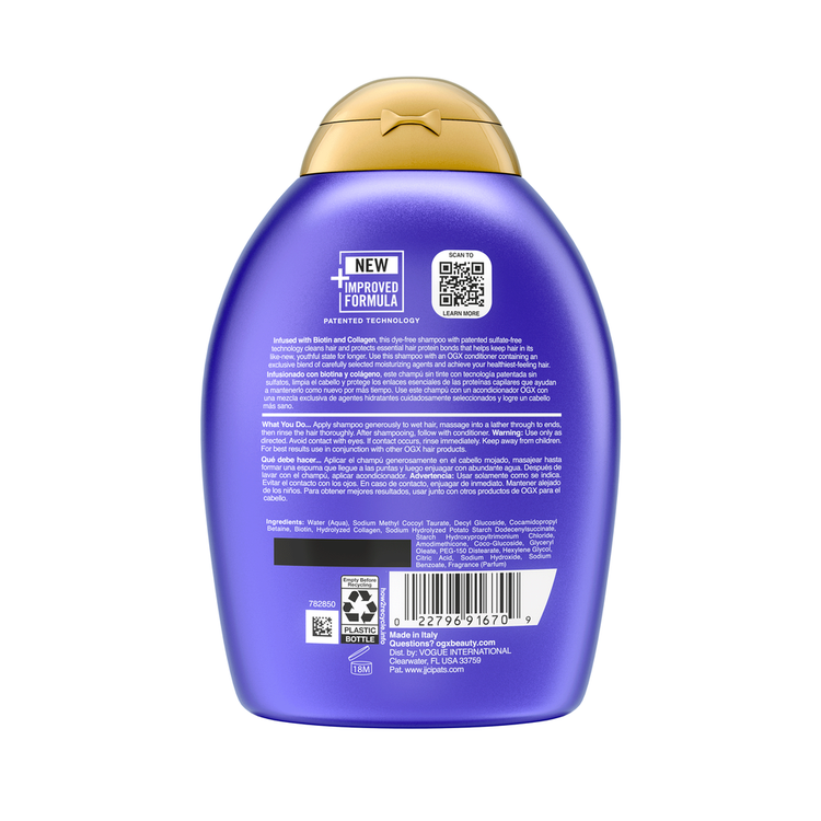 OGX Thick And Full Biotin And Collagen - Shampoo, con biotina y colágeno