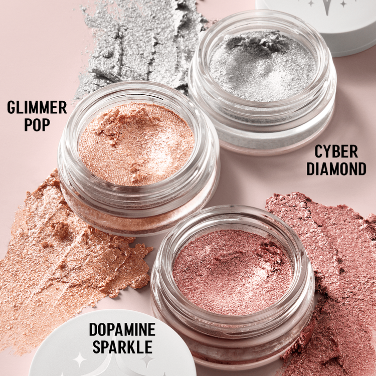 Glitterpuck Pressed Glitter for Eyes, Face + Body - Rubor en crema, con textura esponjosa