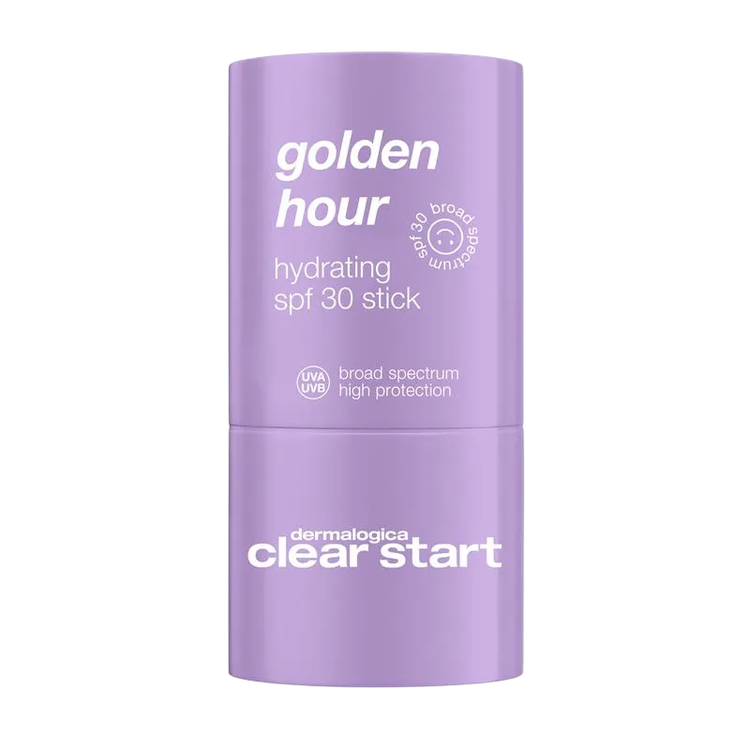 Clear Start Golden Hour - Protector solar en stick SPF 30, brinda un brillo dorado brillo dorado hidratante