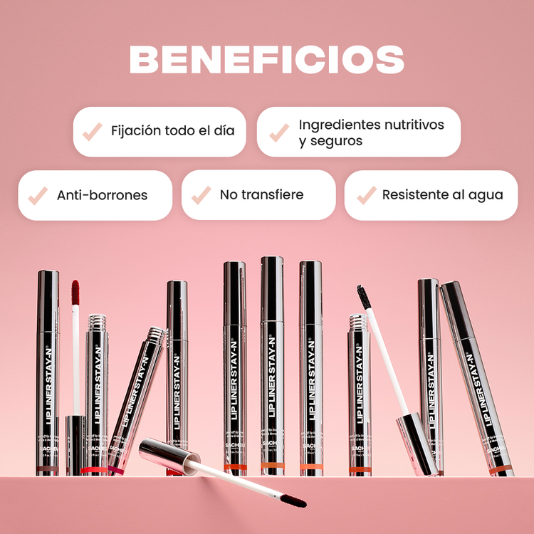 Lip Liner STAY-N® - Peel-Off Lip Stain, infusionado con ácido hialurónico y vitamina e, 3.5 ml