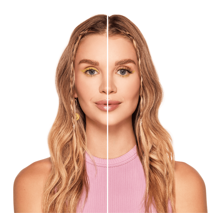 Winks Be Yourself Vibez, Black Strip Lash Pestañas redondeadas look de ojos grandes y expresivos.