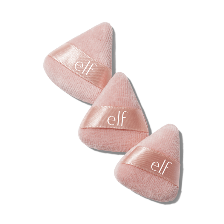 e.l.f. Halo Glow Pinkie Puffs Juego de 3 borlas mini de terciopelo reutilizables para maquillaje