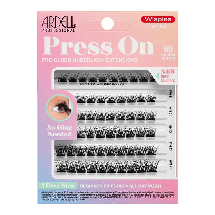 Press On 60 Count Wispies Natural Pestañas postizas pre-pegadas pestañas pre-pegadas wispies naturales.