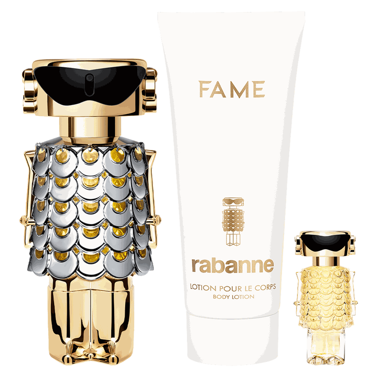 Fame - Set de regalo, eau de parfum 80 ml + loción corporal perfumada 100 ml + Fame eau de parfum 4 ml