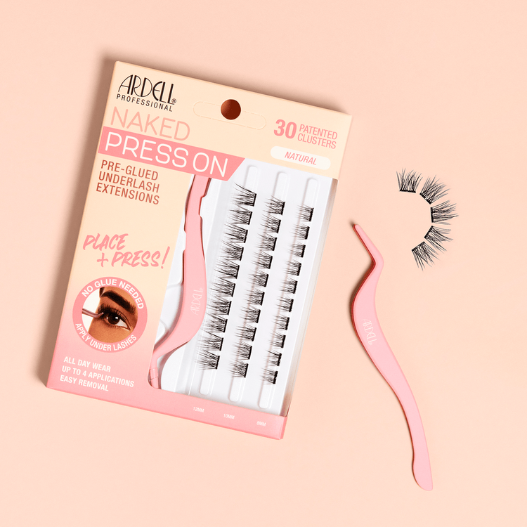 Naked Press On Natural, Lightweight Pre-glued Lashes Pestañas postizas para la parte inferior del ojo extensiones pre-pegadas ultraligeras.