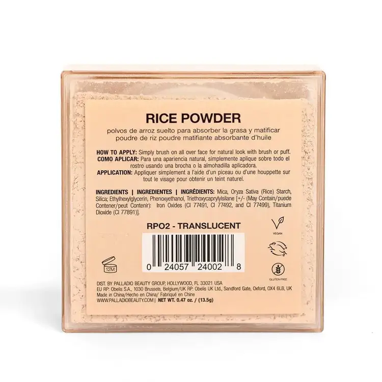 Rice Powder - Polvo de arroz, absorbe la grasa fácilmente