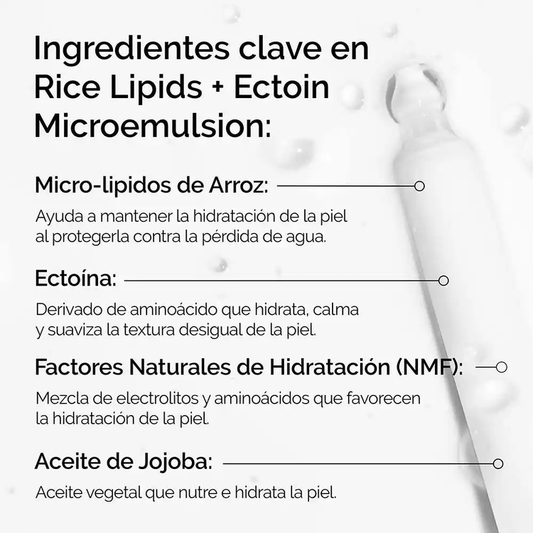 Rice Lipids + Ectoin - Suero facial, microemulsión con ectoína y lípidos de arroz