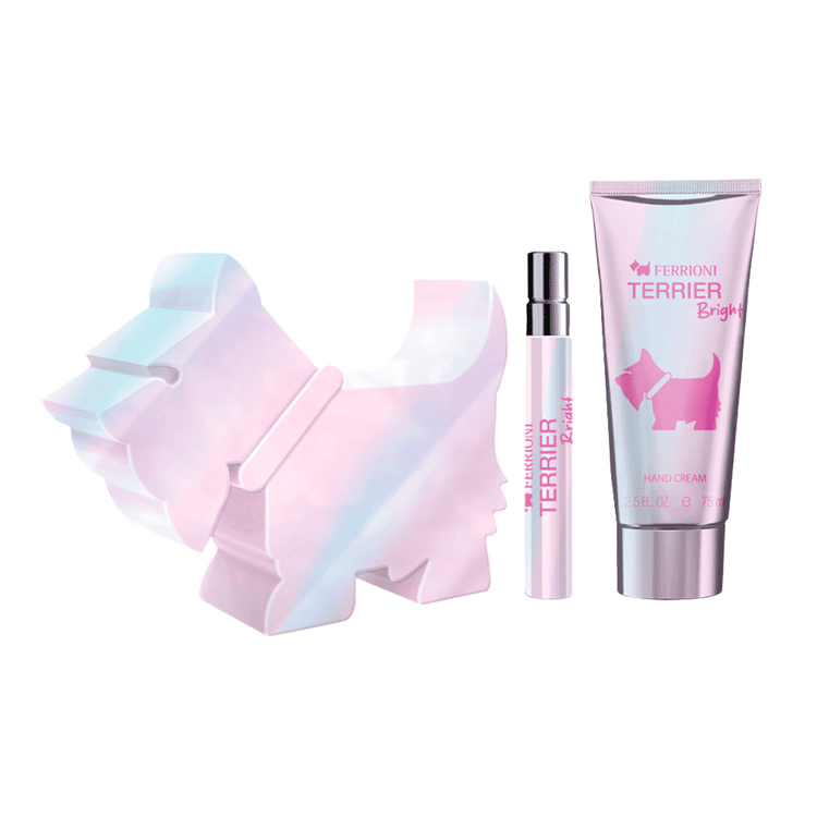 Terrier Bright - Set de regalo, Eau de Parfum + crema de manos + mini spray