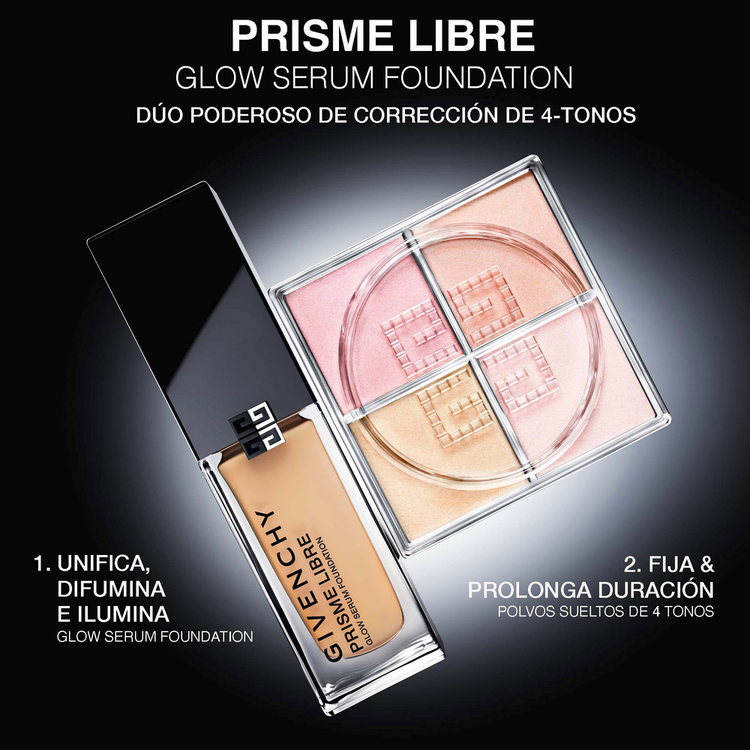 Prisme Libre Glow Serum Foundation - Base de maquillaje que mejora la piel para un efecto luminoso durante 24 horas y 48 horas de hidratación