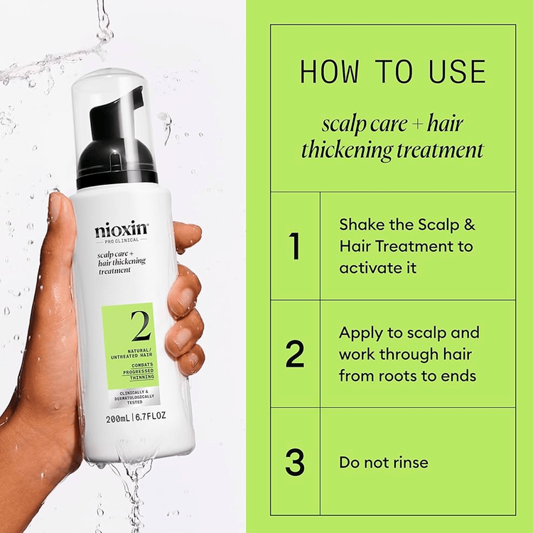 Sistema 2 - Tratamiento, activa las raíces para crecimiento del cabello