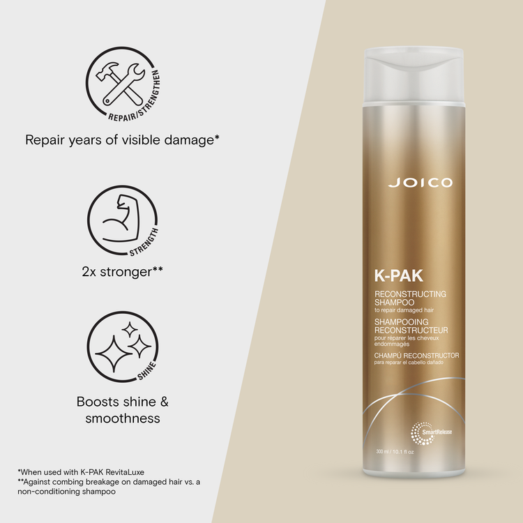 K-PAK Reconstructing Shampoo reconstruye y fortalece el cabello