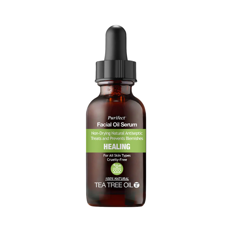 Facial Oil Serum Healing Tea Tree + Vit E Serum controla grasa y reduce imperfecciones
