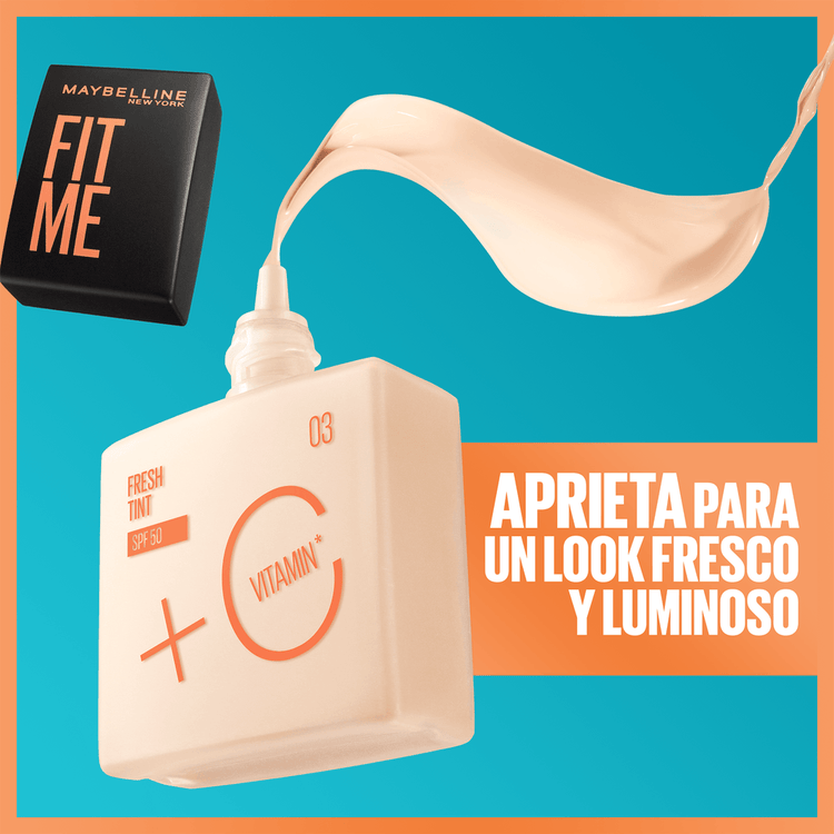 Fit Me Fresh Tint - Base de maquillaje líquida, acabado mate natural