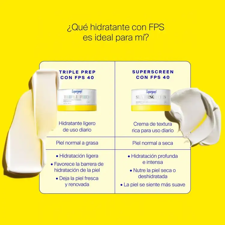 Triple Prep - Hidratante facial SPF 40, con ectoína y ácido hialurónico