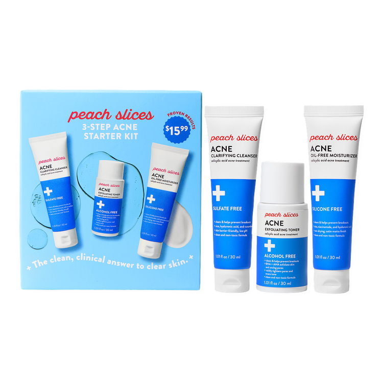 3-Step Acne - Kit para el acné, limpiador, tónico exfoliante y crema hidratante