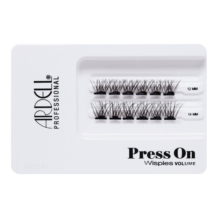 Press On 12 Count Wispies Volume Pestañas postizas pre-pegadas pestañas pre-pegadas con volumen plumoso.