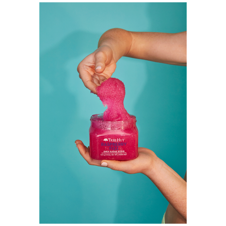 Shea Sugar Scrub Raspberry Fizz - Exfoliante corporal, deja la piel suave y tersa